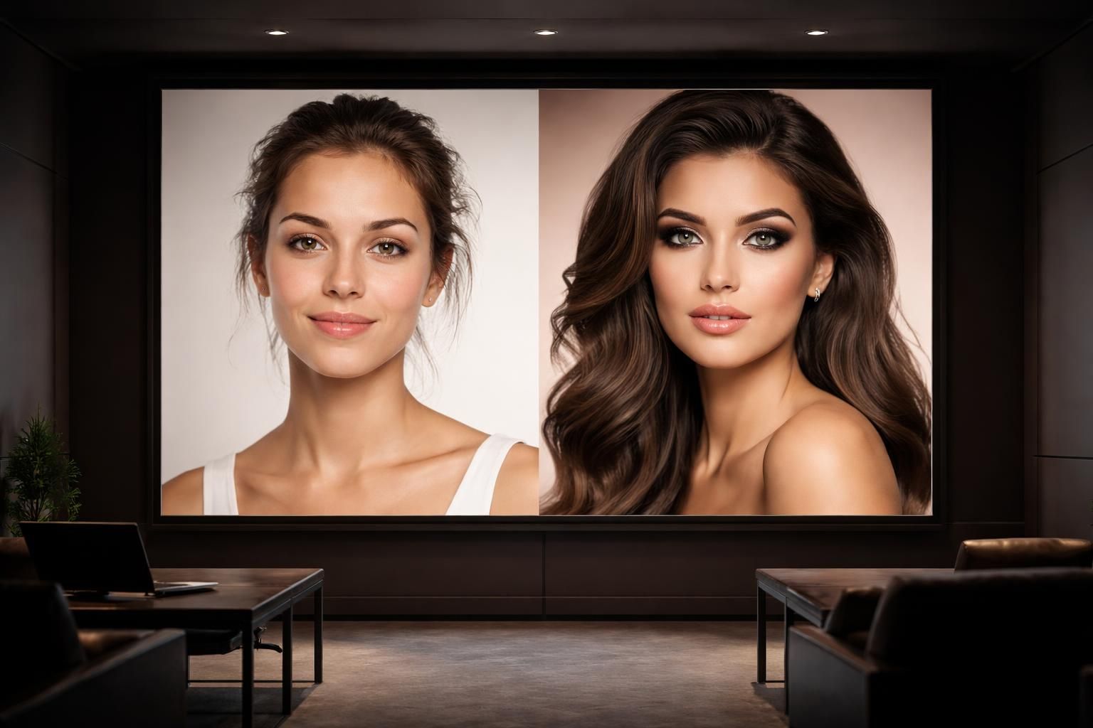 découvrez comment présenter des transformations beauté xxl impressionnantes grâce à un écran de projection pour un impact visuel exceptionnel.
