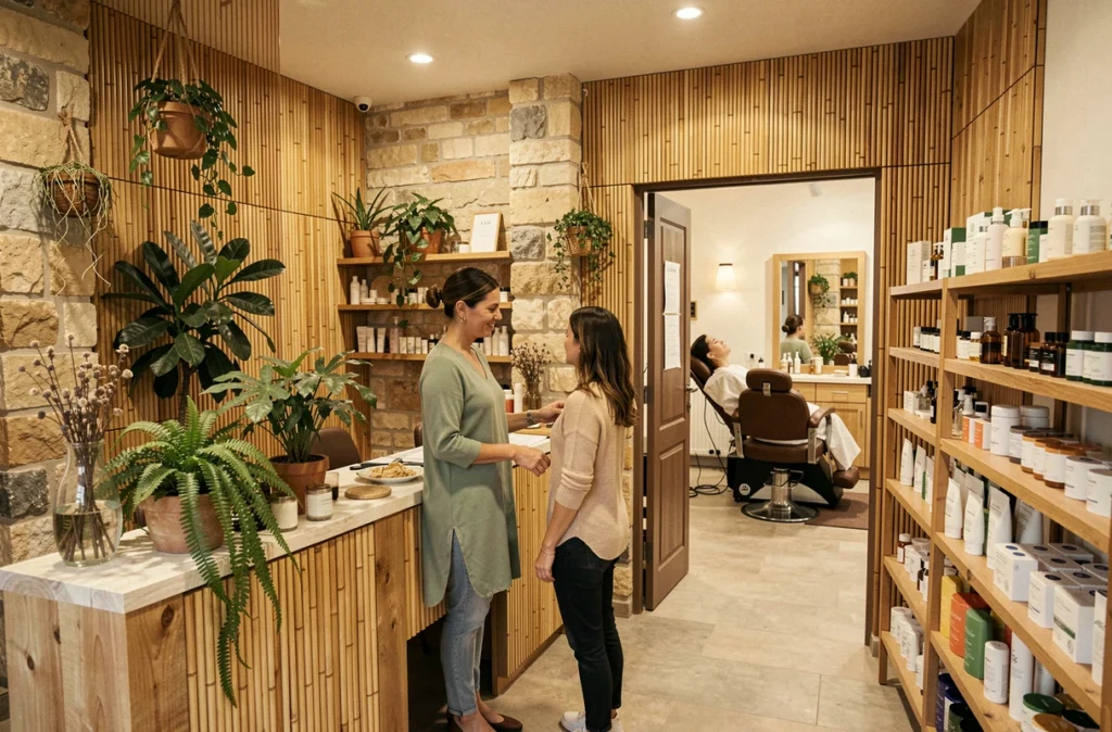 Espace pluridisciplinaire du salon Le Carré Coiffure-Esthétique et Bien-Être à Bordeaux alliant coiffure et soins